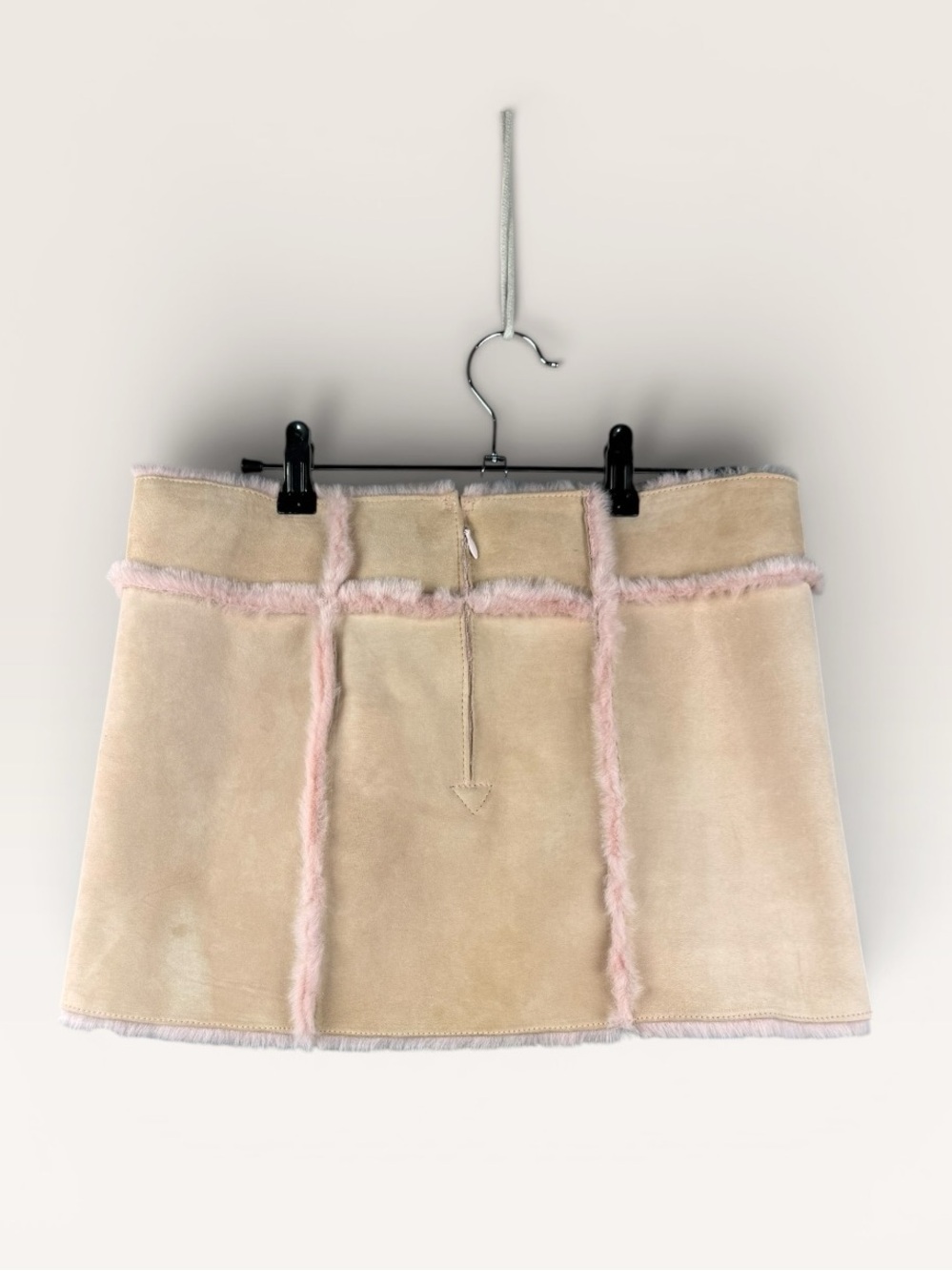 Ugg Women's Leather Mink Skirt Pink Fur Lined Small Zip Up